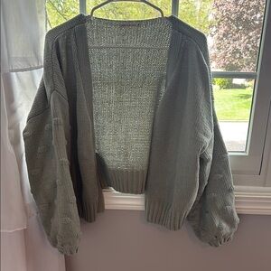 moon & madison Green Knit Cardigan Sweater